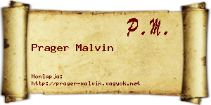 Prager Malvin névjegykártya